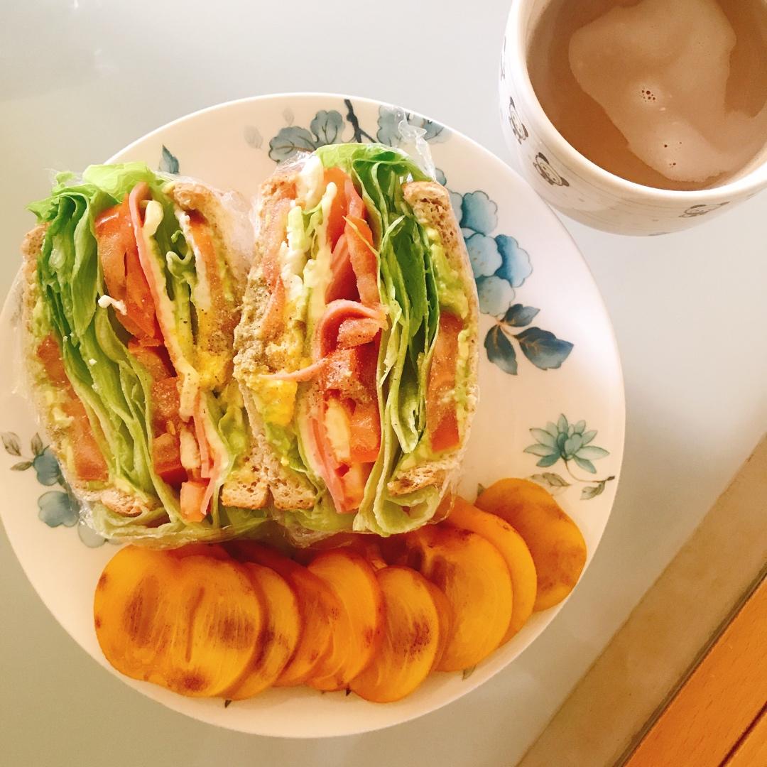 快手三明治/牛油果火腿煎蛋