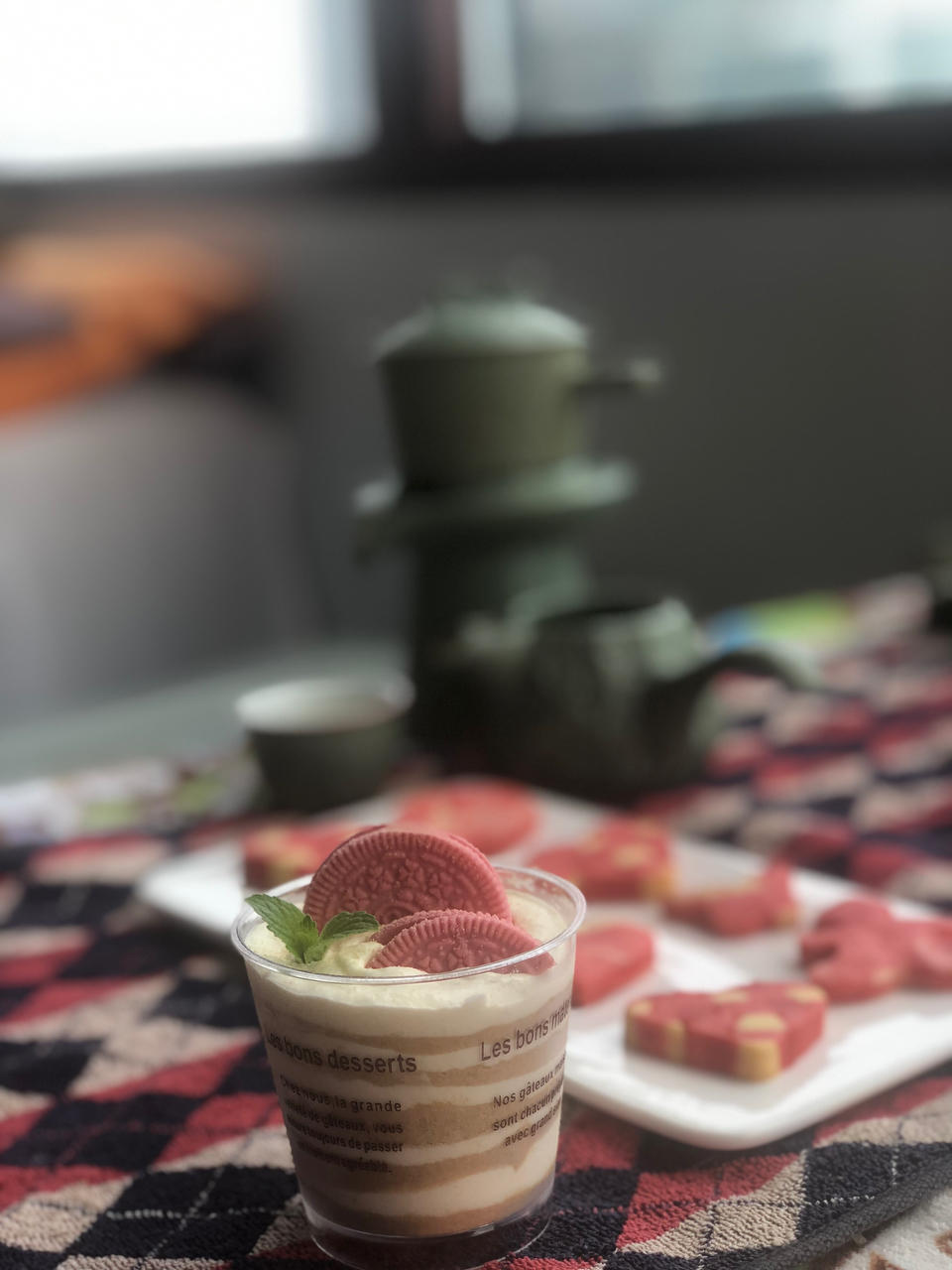 ins风格子心形饼干