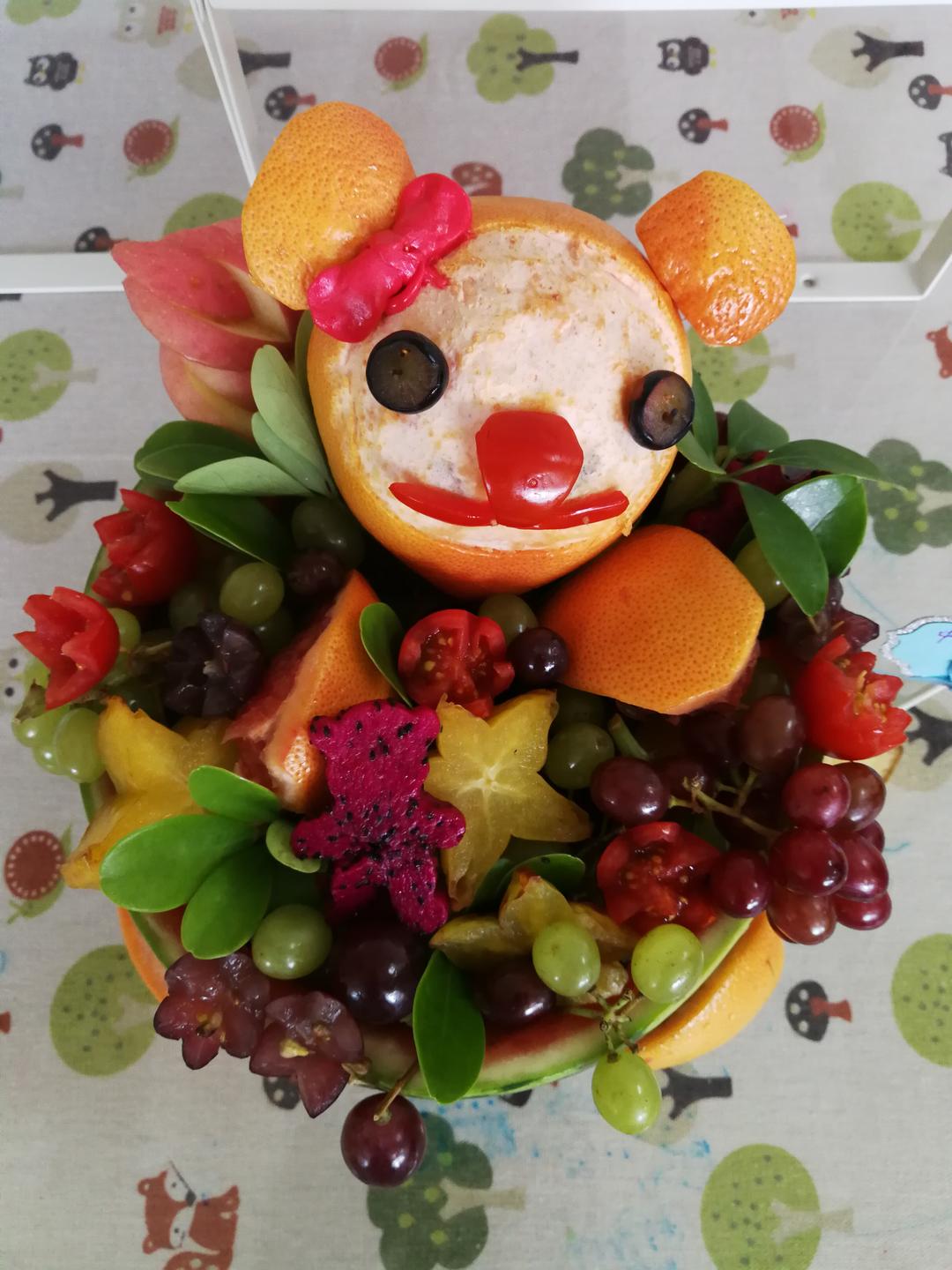 小熊水果拼盘的做法