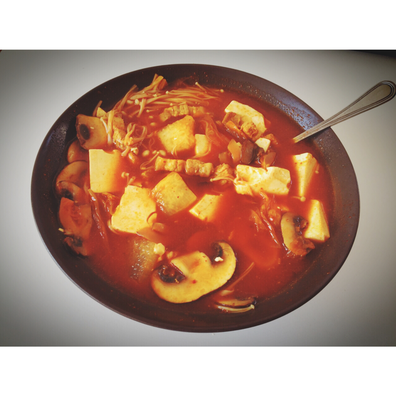 五花肉泡菜豆腐锅