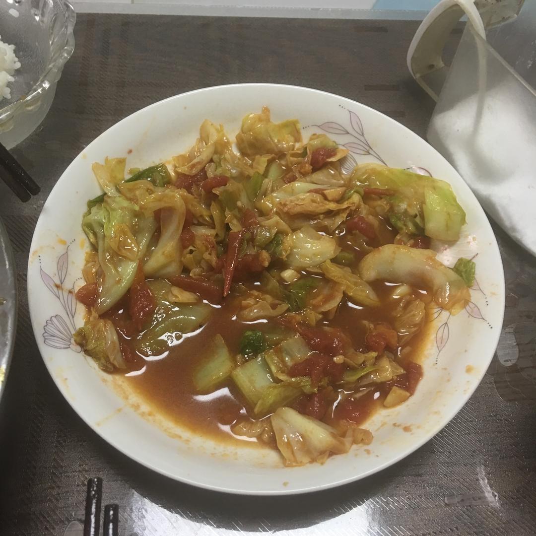 番茄炒圆白菜