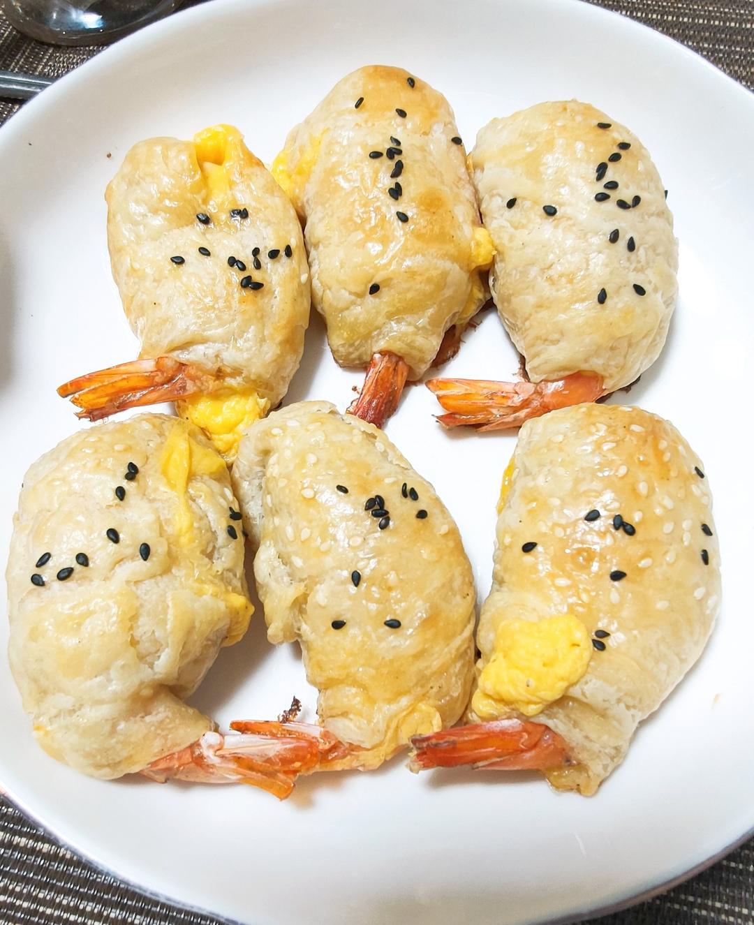 手抓饼包大虾