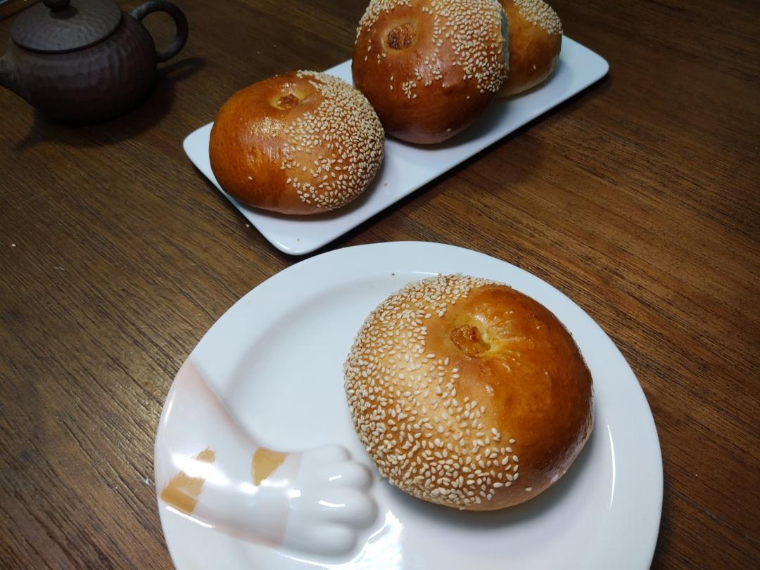日式芝麻红豆包｜香甜柔软
