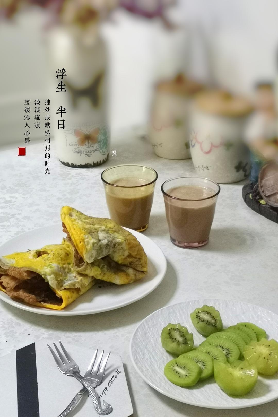 天津卫的煎饼果子~自制简易脆皮~