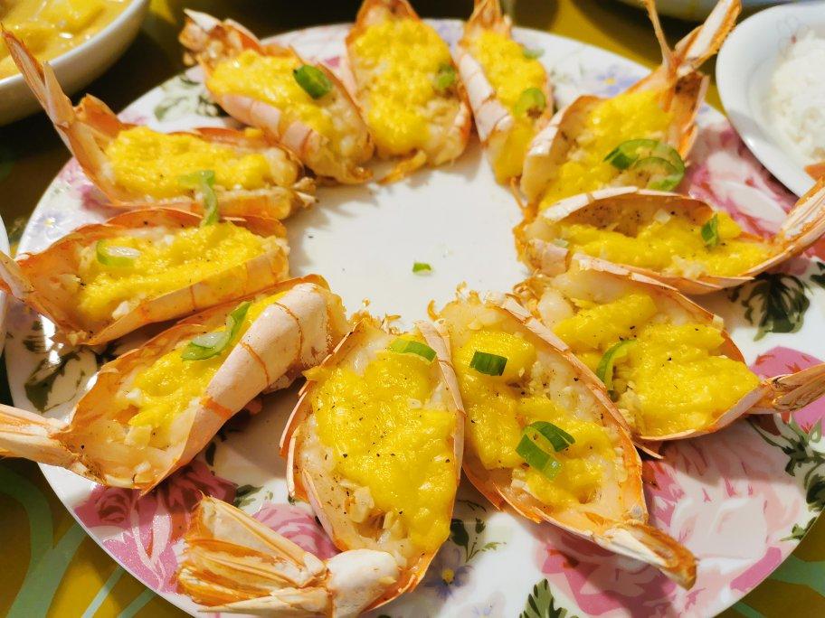 快手10分钟芝士烤大虾之阿根廷红虾