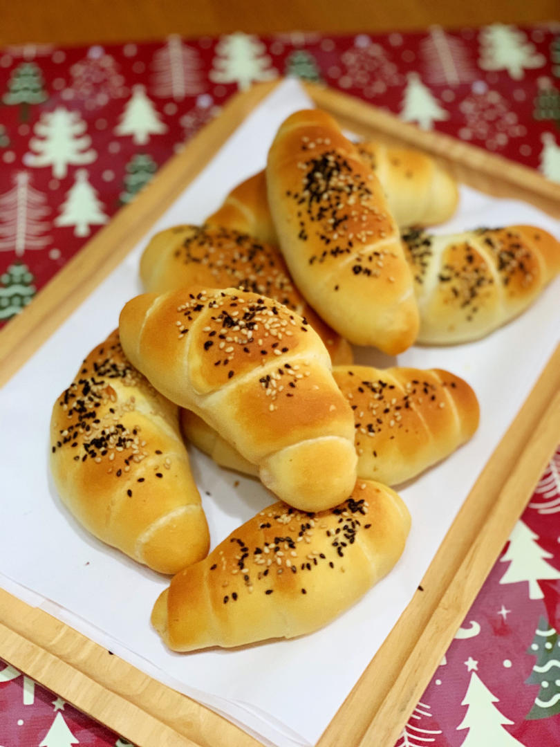 日式盐面包 日式盐可颂-（含整形小视频）