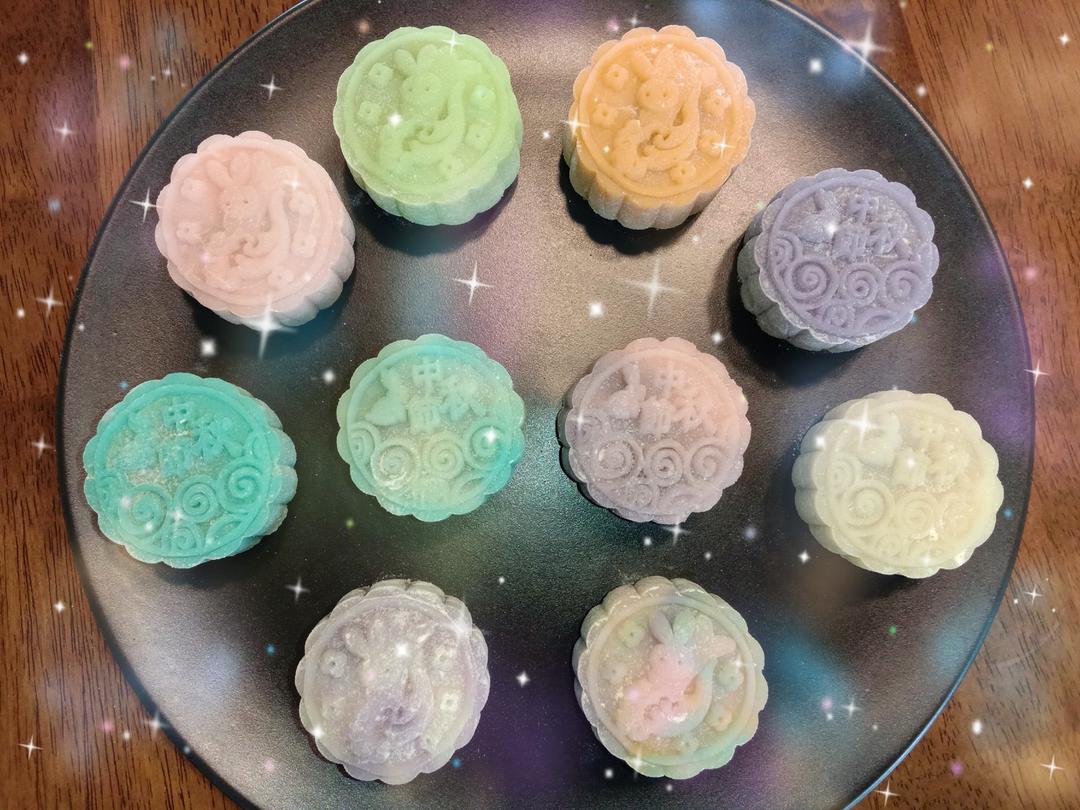 anneywawa做的tinrry下午茶冰皮月饼奶黄馅