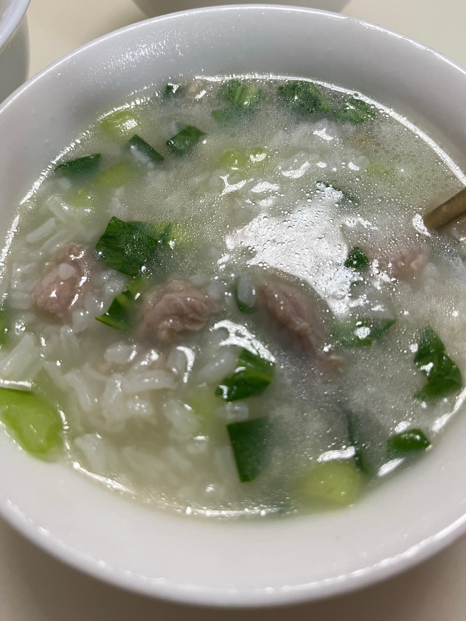 嫩滑青菜瘦肉粥