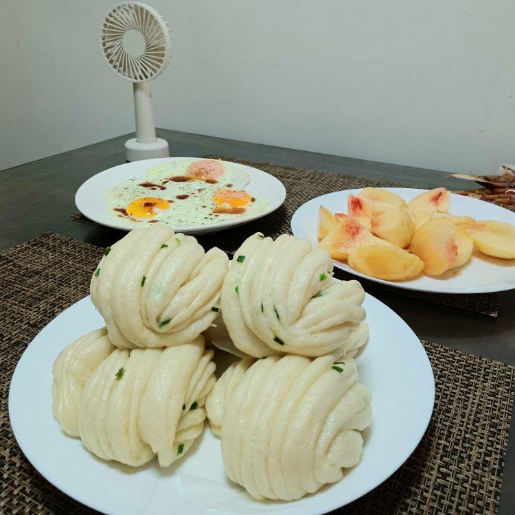 葱油花卷，一根筷子卷出漂亮的造型