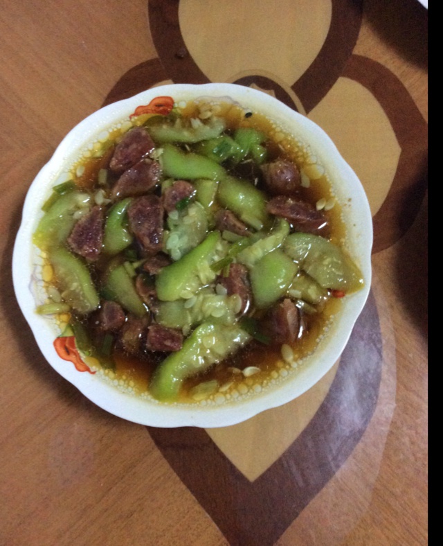【丝瓜蒸香肠】鲜嫩美味傻瓜菜