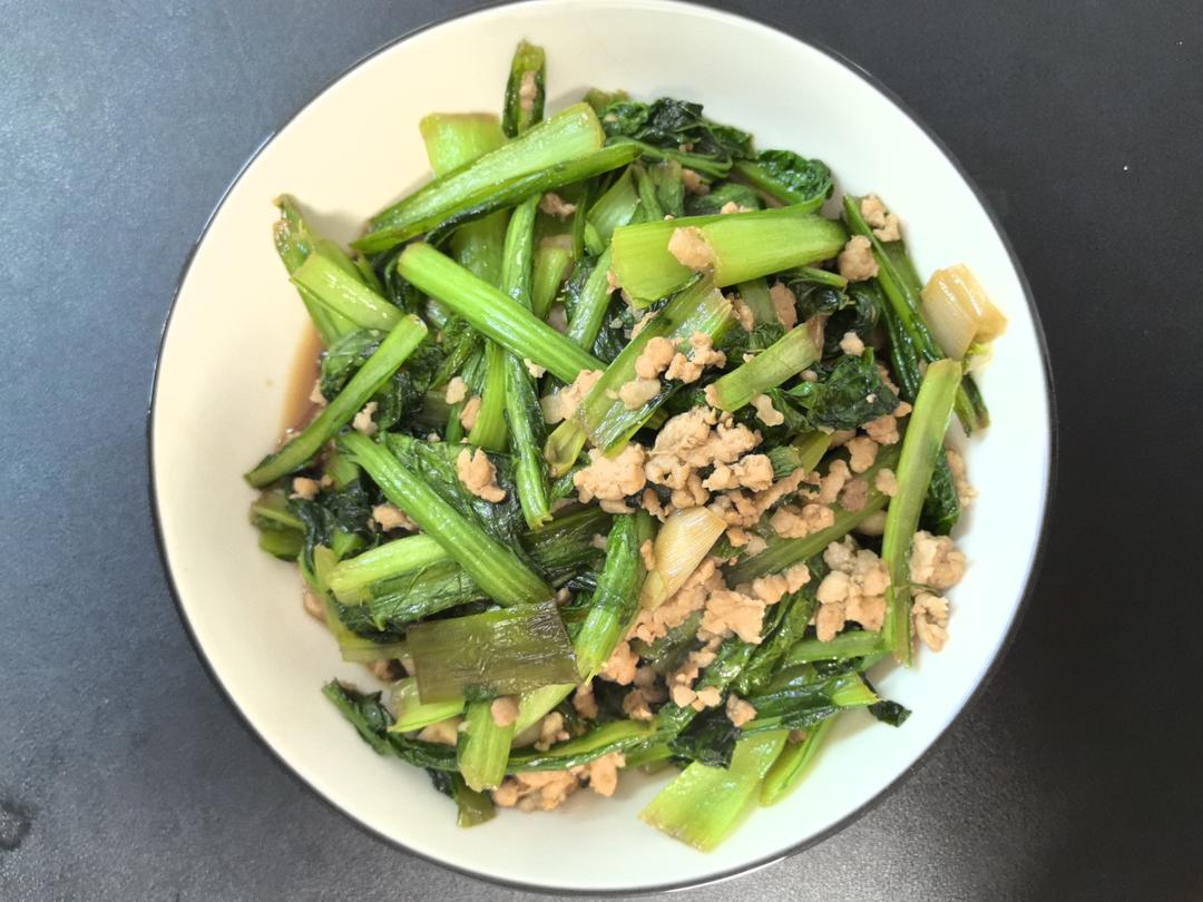 上班带饭菜-肉末小白菜