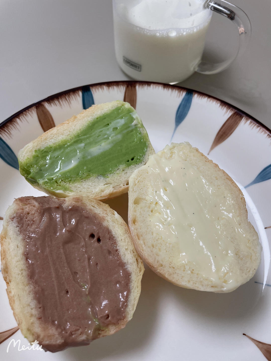 夏日清爽乳酪冰面包🌸豆乳/抹茶/奥奥🍃烤箱