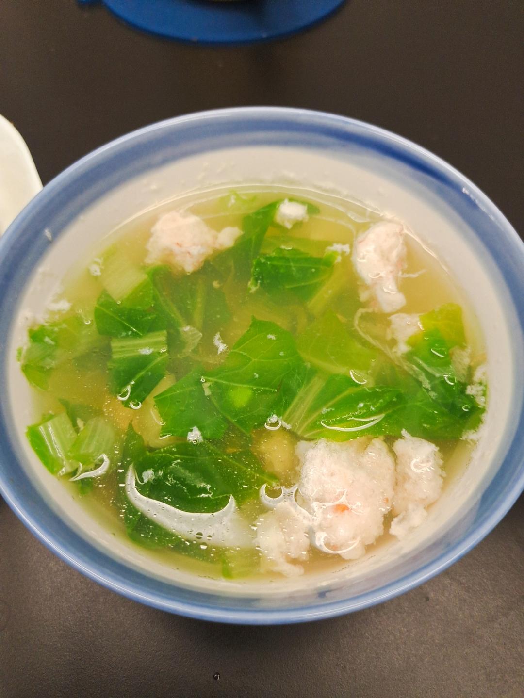 白菜虾丸汤-补肾补钙，低脂高蛋白，可做宝宝辅食