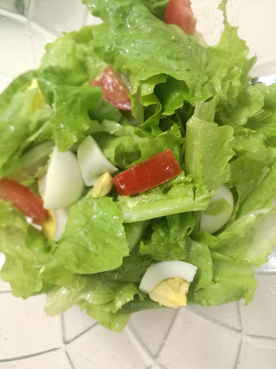 抹茶的绿做的生菜沙拉
