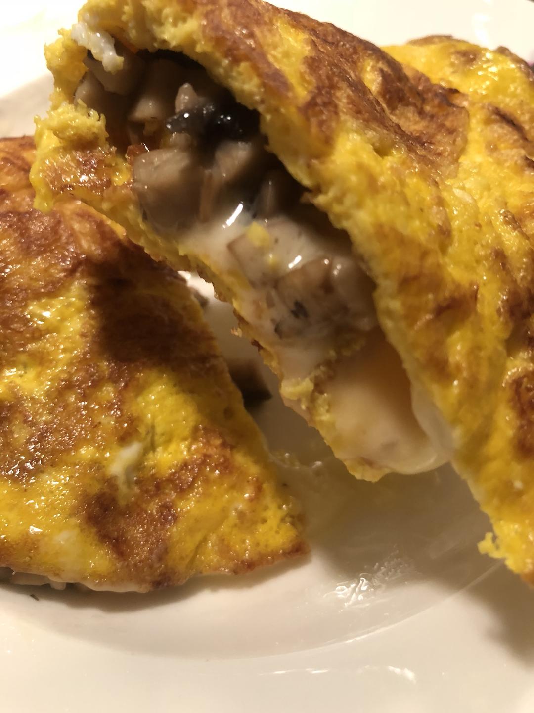 零难度早餐之芝士蘑菇煎蛋