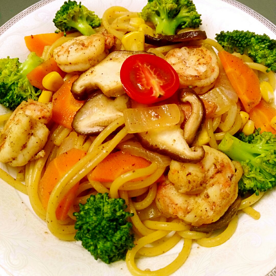 【山姆通心粉】虾仁时蔬炒意粉