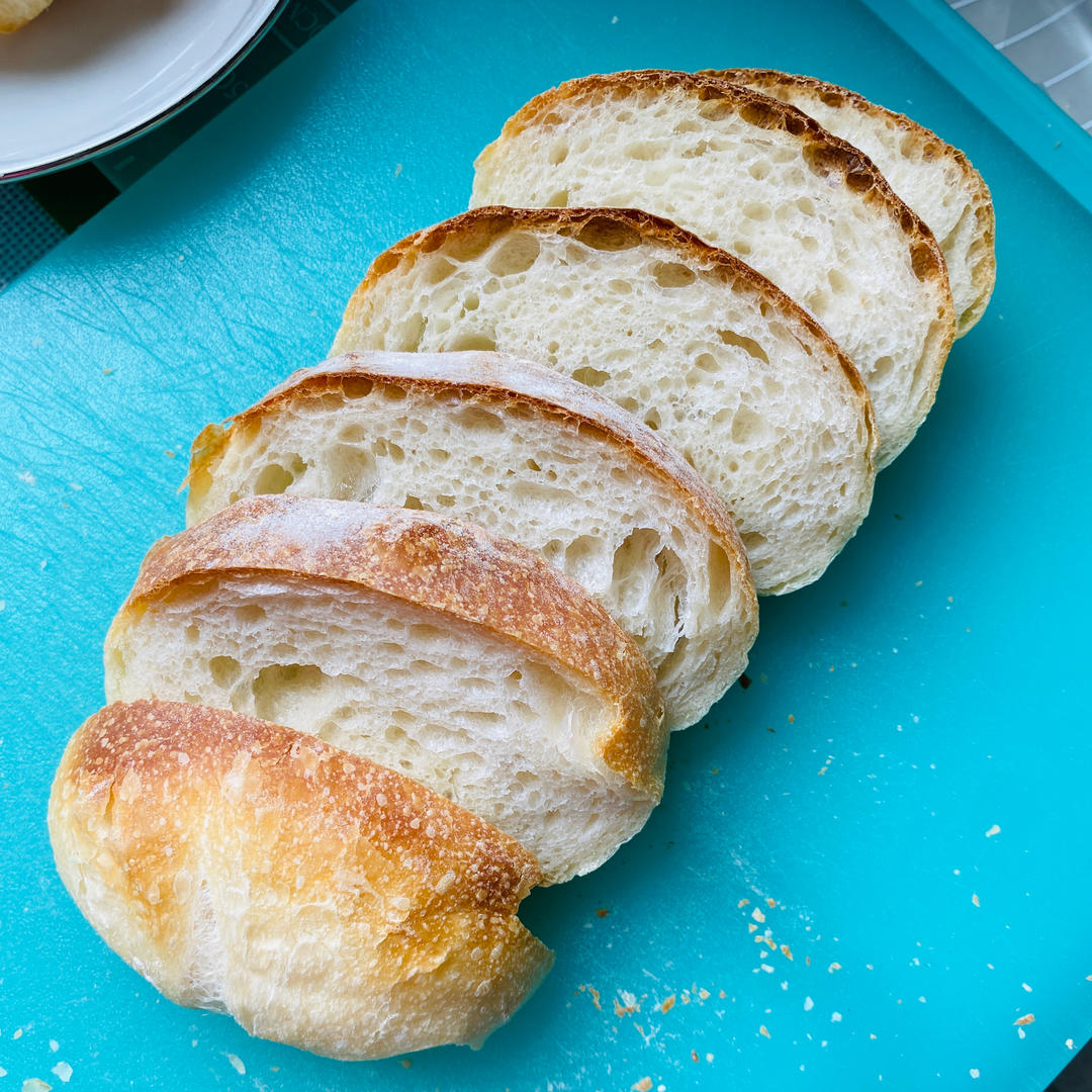 意大利恰巴塔初体验｜无糖少油面包｜波兰种｜大水量