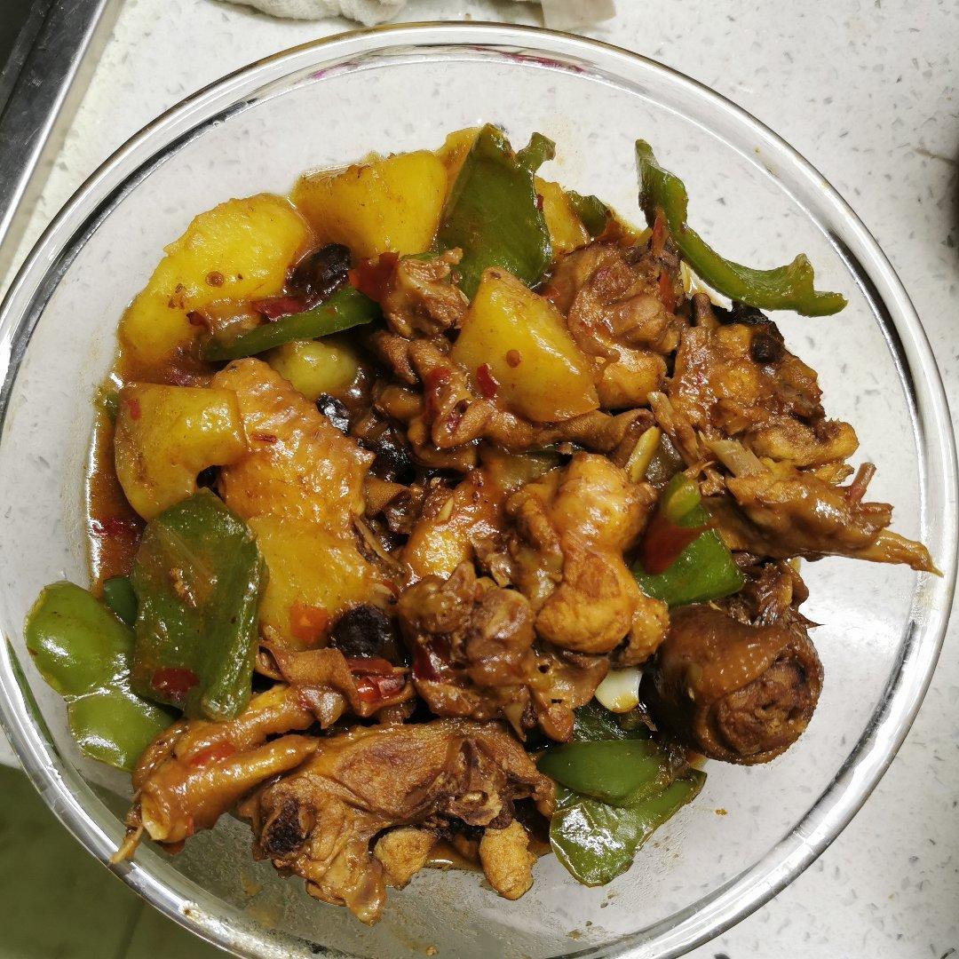 家常大盘鸡加手擀宽面