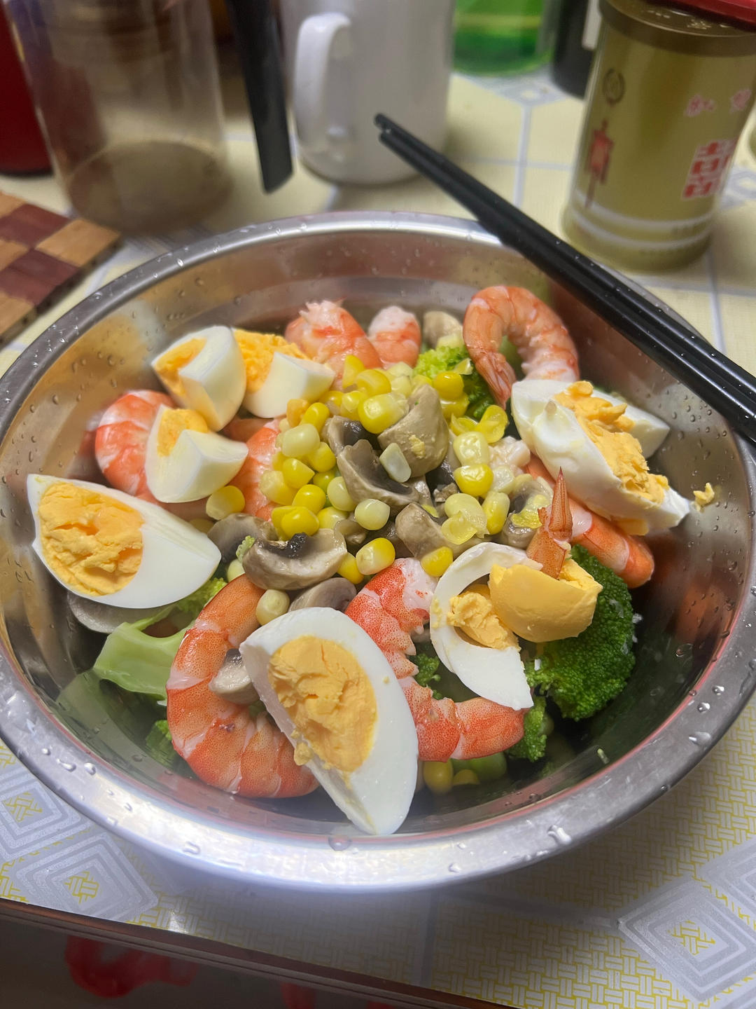 减脂餐--虾仁鸡蛋西蓝花
