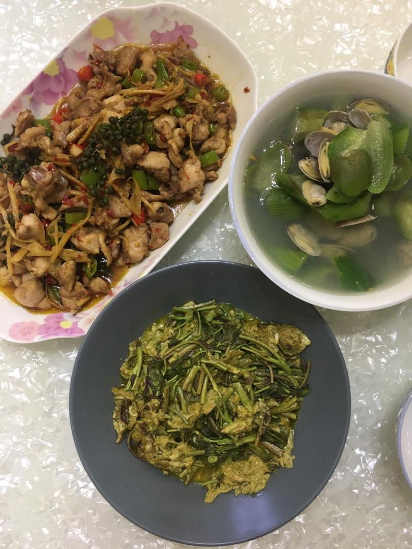 丝瓜毛豆蛤蜊汤（无油版）