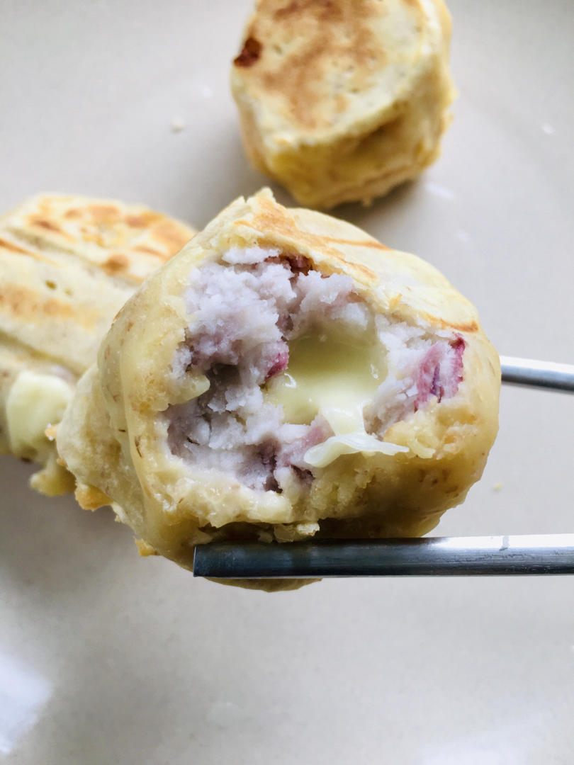 网红爆浆紫薯仙豆糕(低卡版)超长拉丝