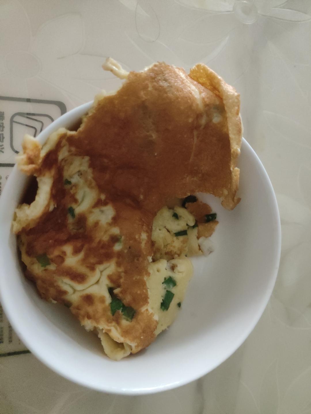 🔥一人食|不加一滴水的香葱鸡蛋饼做法