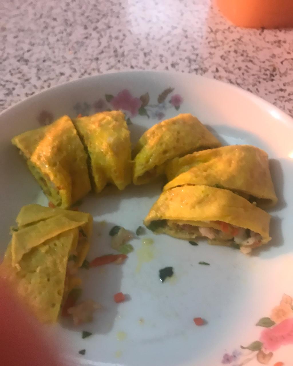 鲜虾鸡蛋卷宝宝辅食精华一岁以上宝宝
