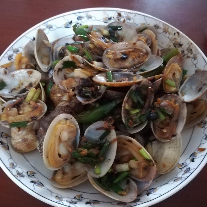 青红椒豆豉炒花甲