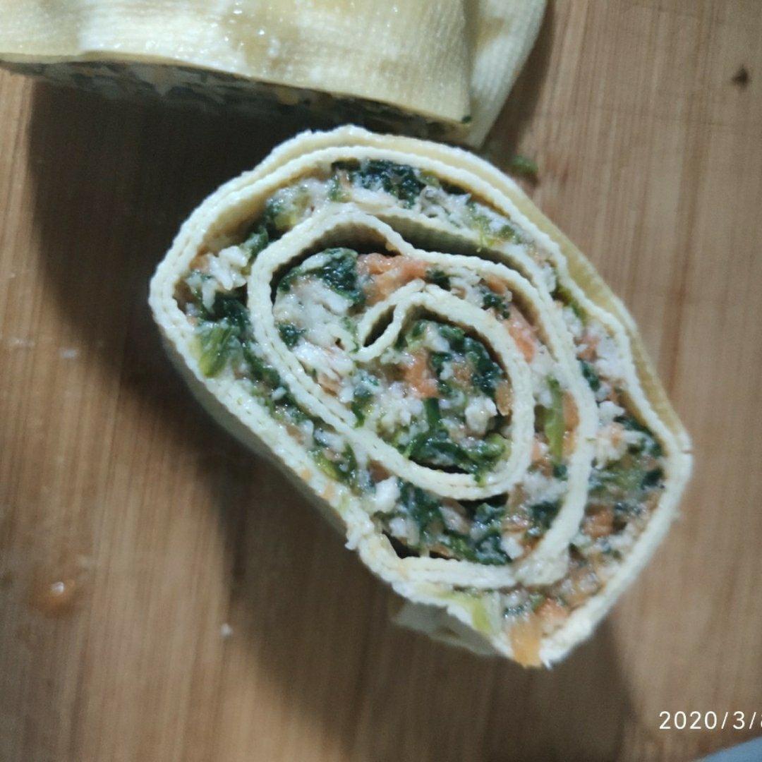减肥食谱—豆皮鸡肉卷
