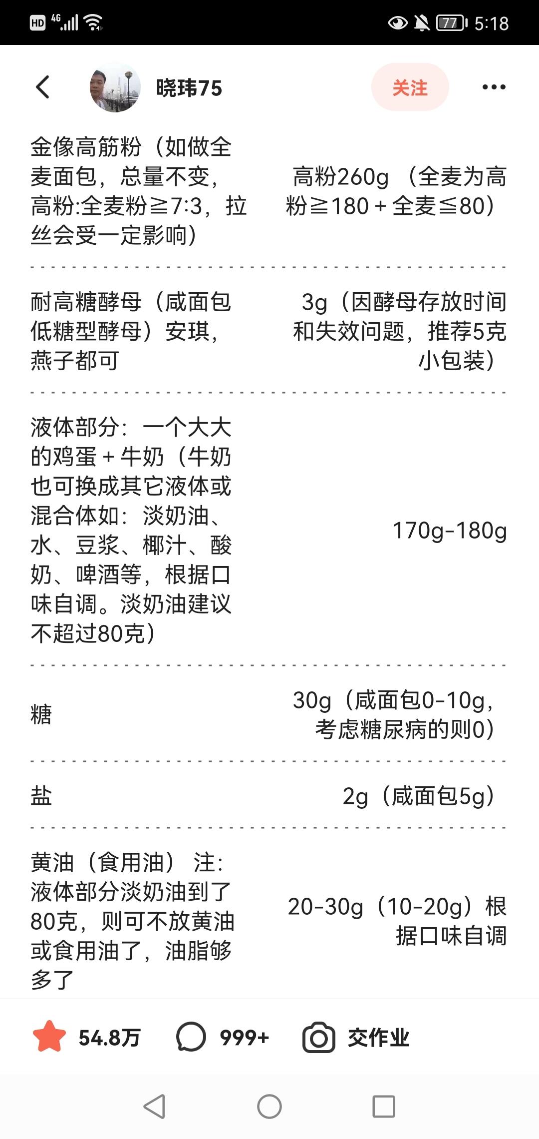 纯奶手撕吐司的做法 步骤1