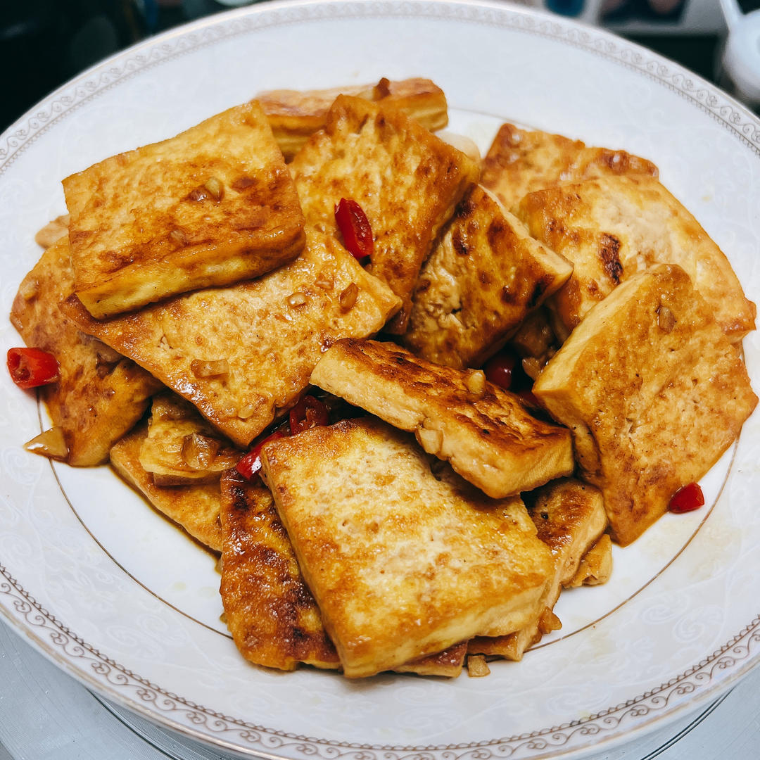 蒜香煎豆腐 炒鸡无敌美味