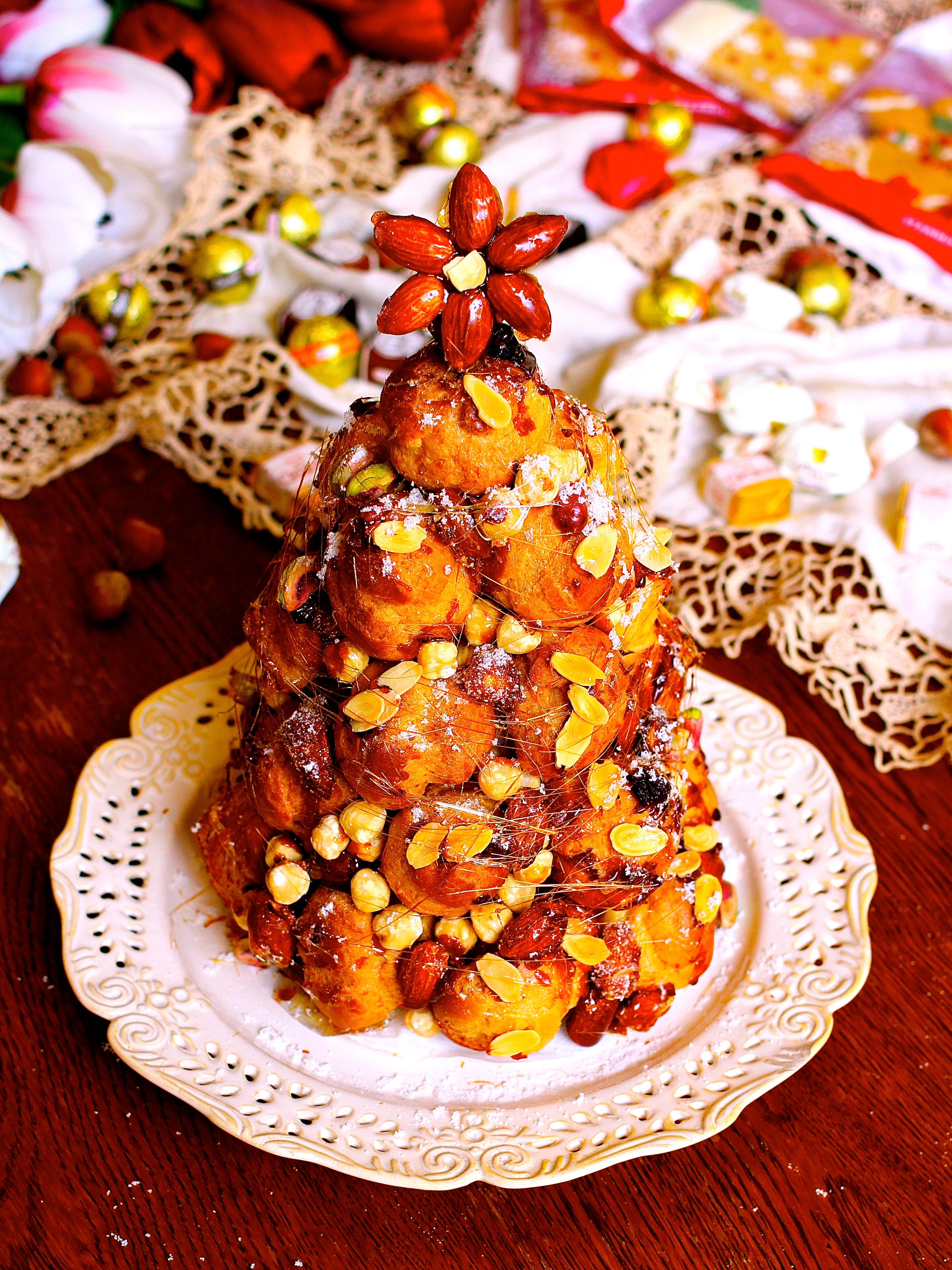 圣誕雪景焦糖泡芙塔