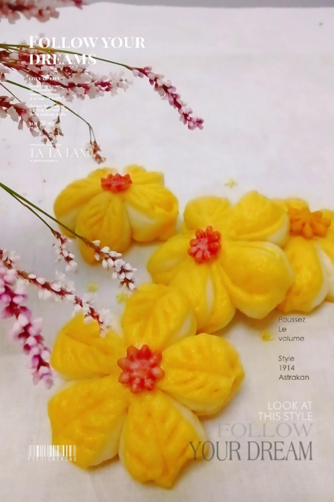 火龙果紫荆花馒头（割花O） *花儿馒头281