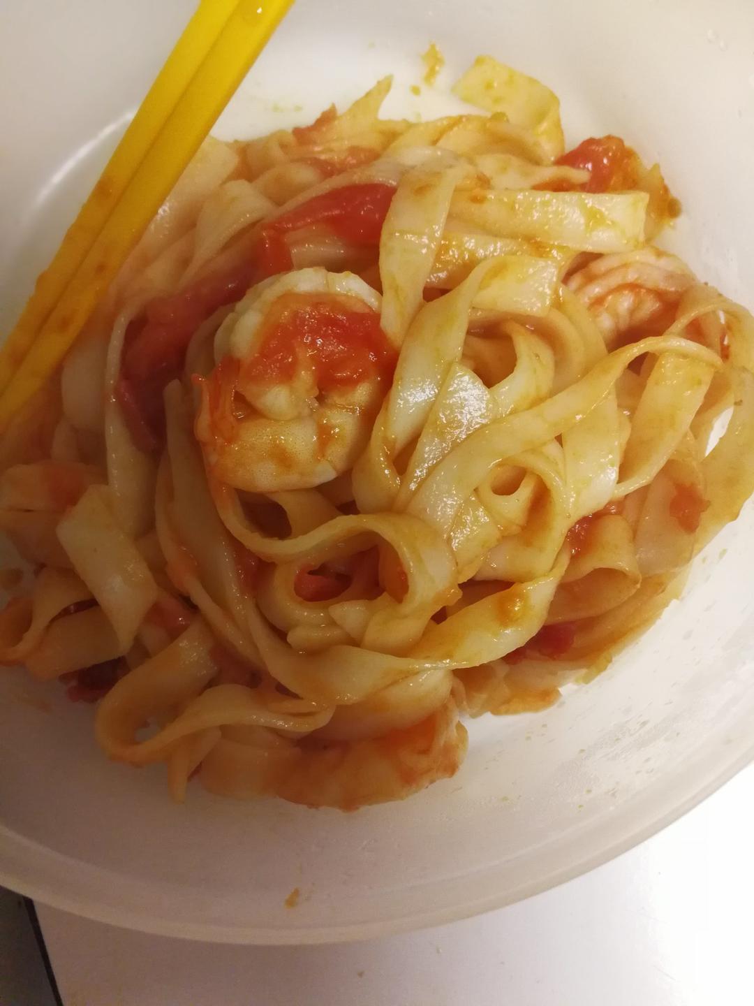 番茄虾仁意面