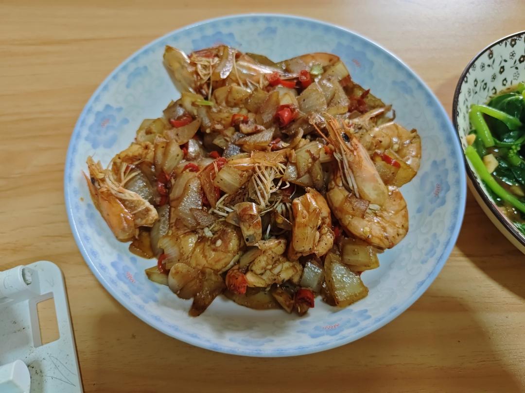 比蒜蓉虾好吃的洋葱虾（减脂食谱）