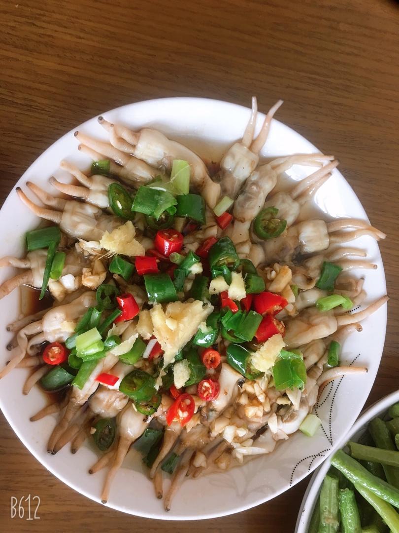 葱香蒜蓉双椒蛏子