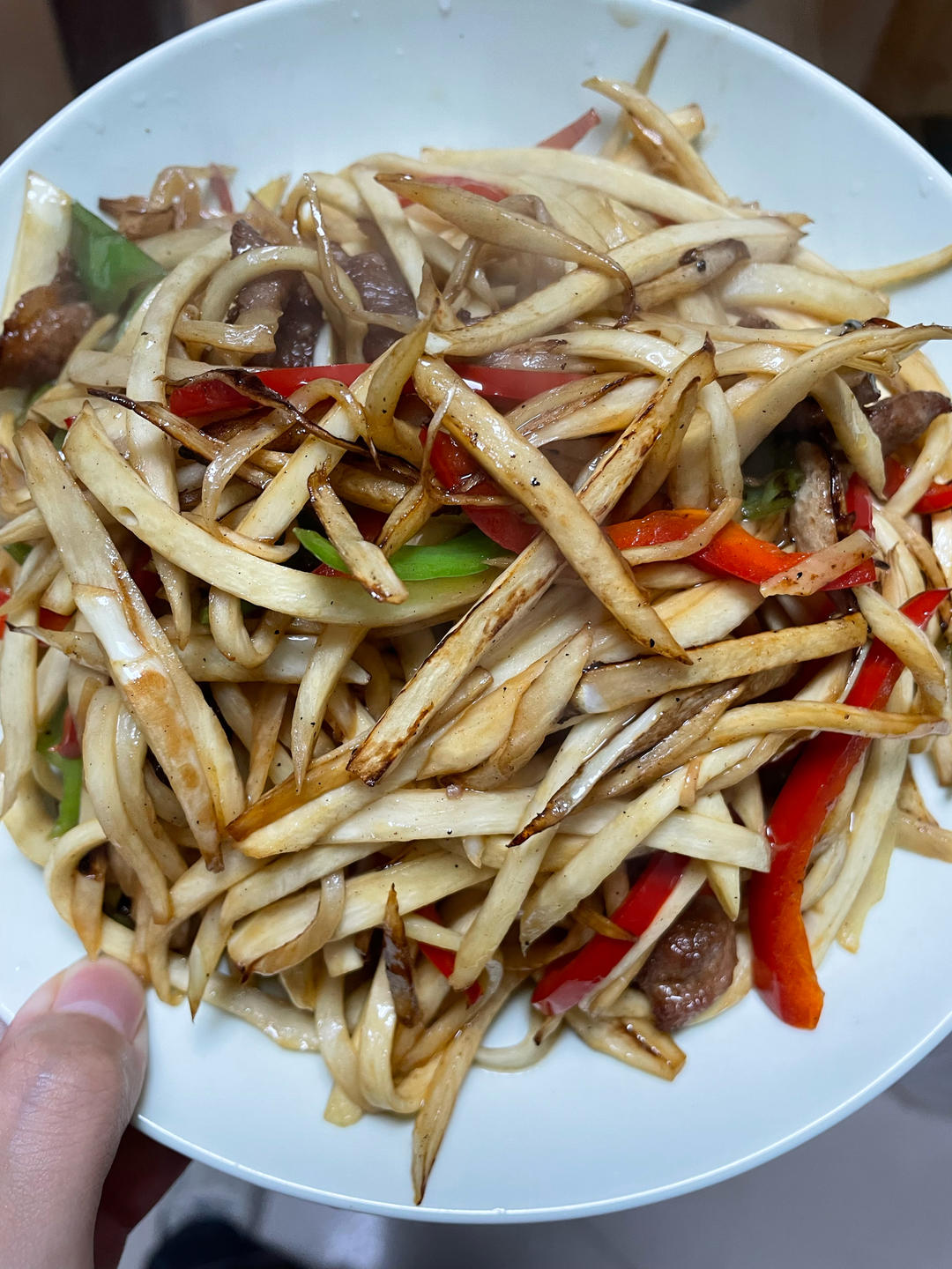 ♨️家常菜.茭白炒肉丝.马克西姆不粘锅