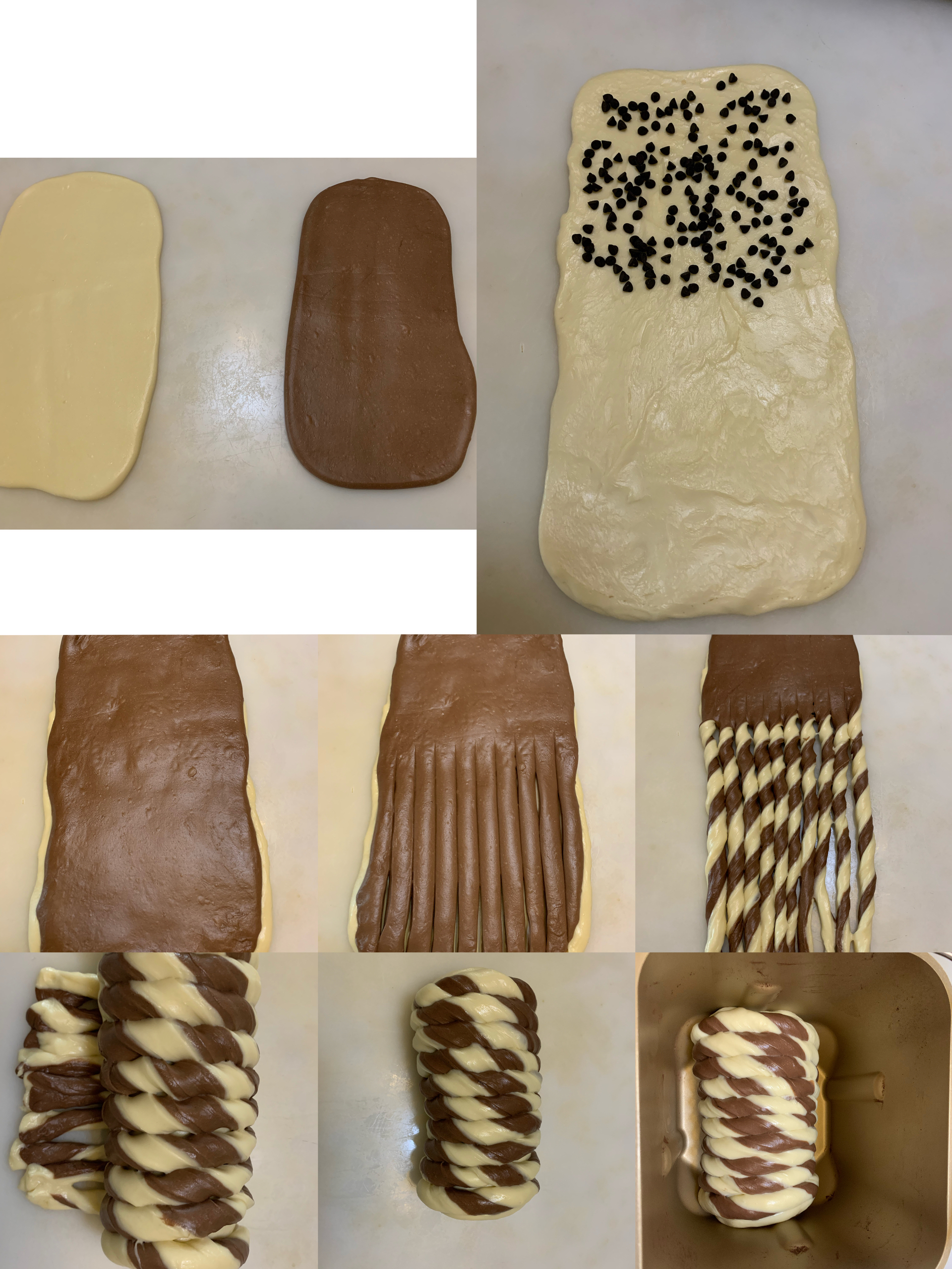 面包机版巧克力可可双色吐司的做法 步骤3