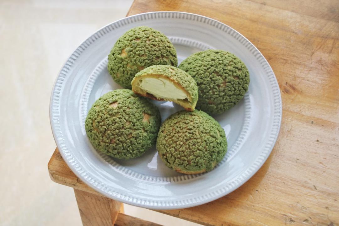 曲奇抹茶酥皮泡芙（抹茶卡士达酱）