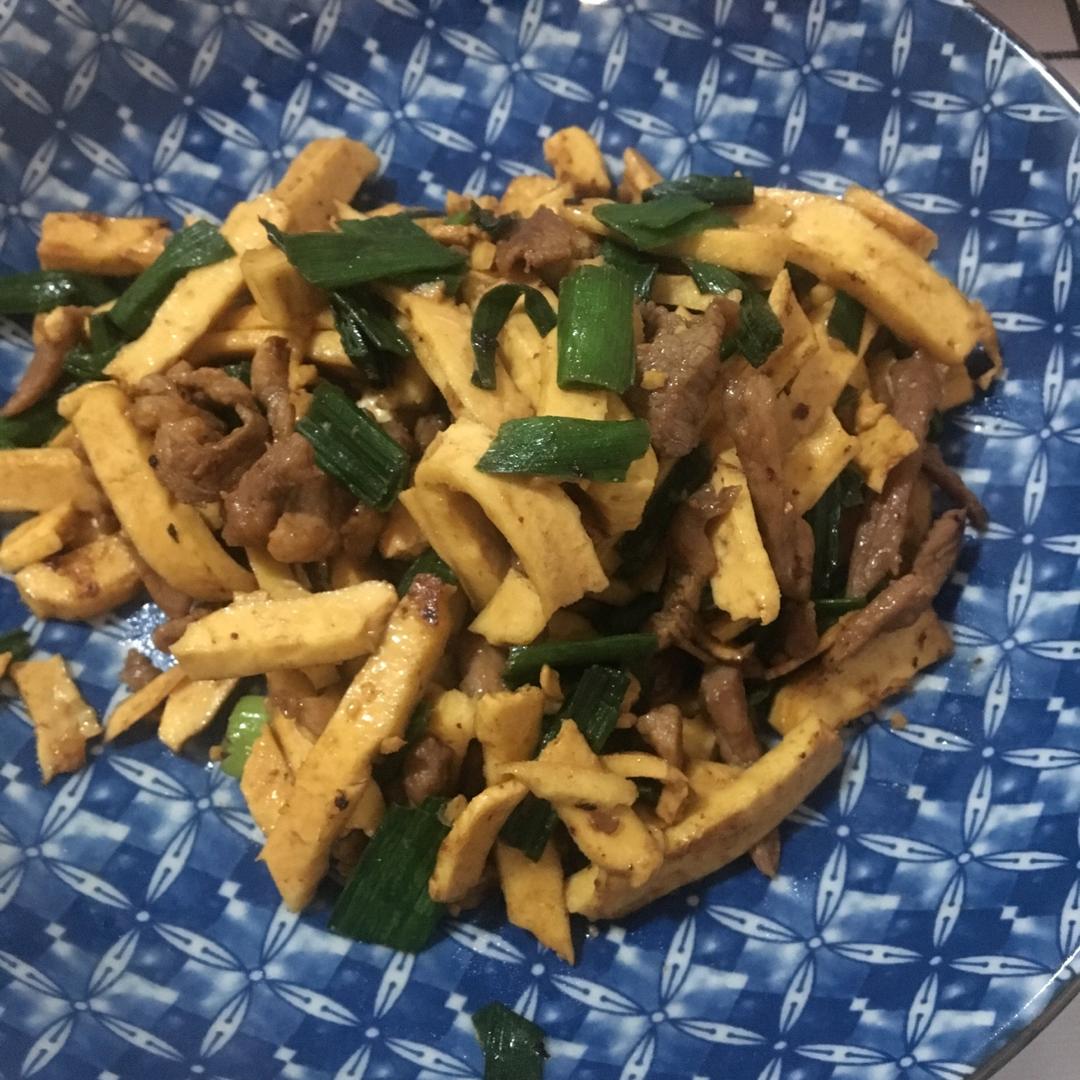 青蒜豆干炒肉丝