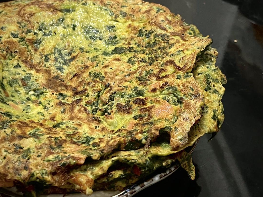 菠菜鸡蛋饼