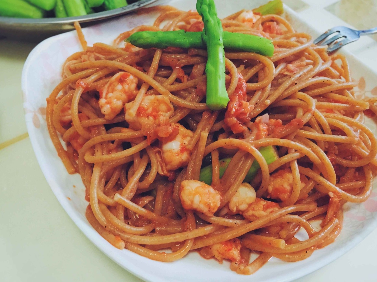 番茄虾仁意面