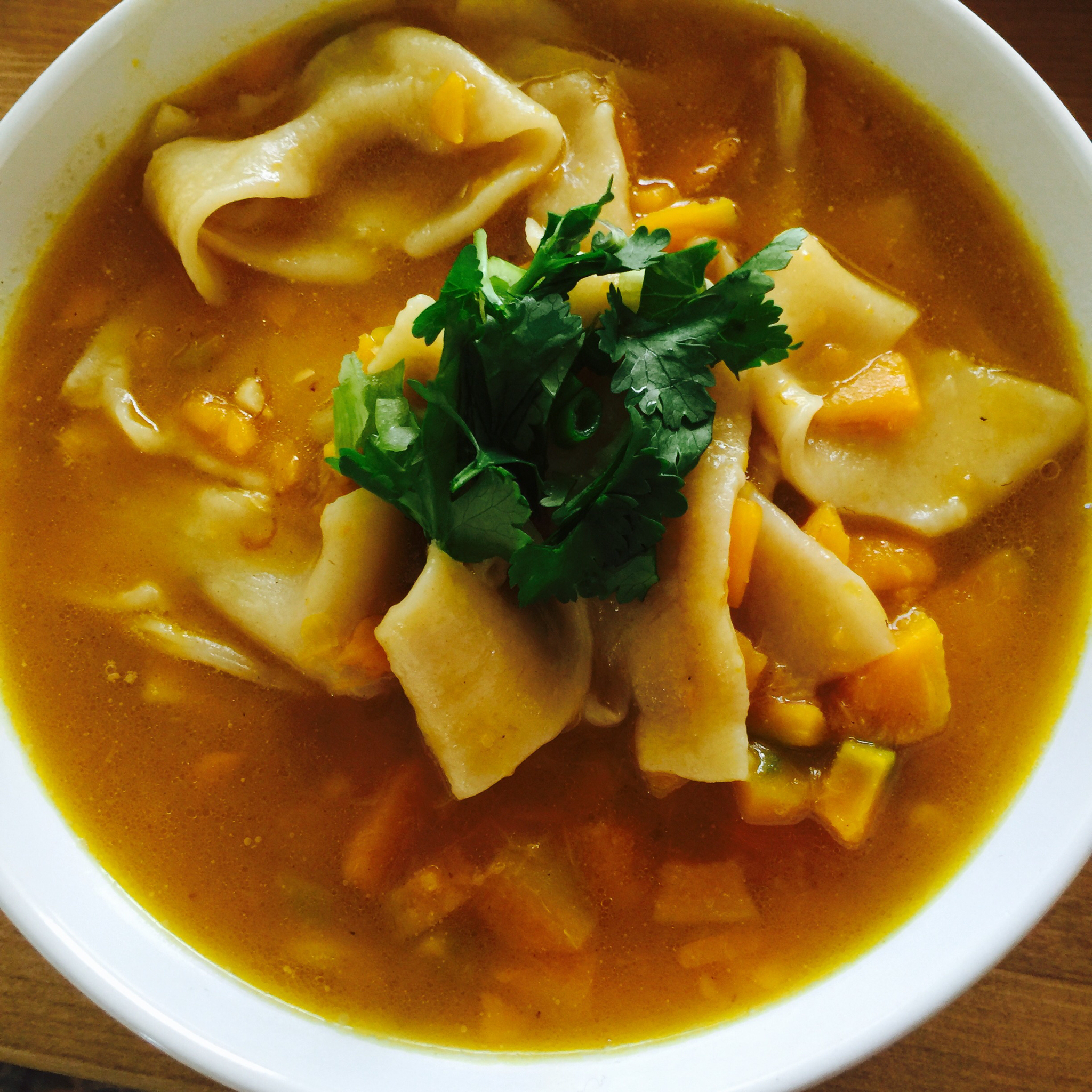 哇韩饭桶你瘦了做的南瓜面片汤