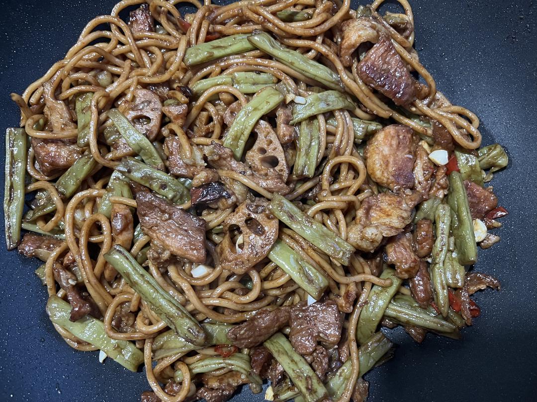 地道老北京扁豆焖面 豆角焖面 太好吃小心吃撑哦