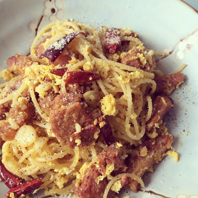 香蒜培根意大利面（超简单）