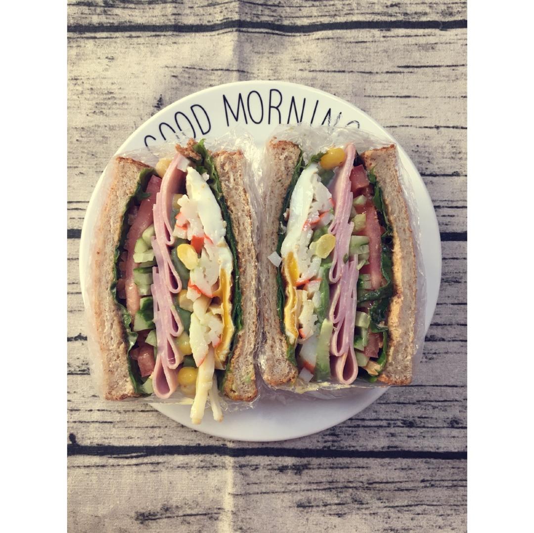 如何做超厚的沼三明治~详细tip！牛油果鸡蛋午餐肉三明治~