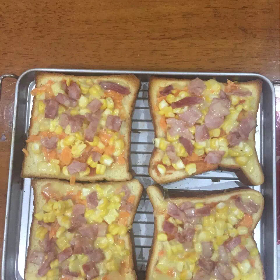 一分钟早餐 芝士焗吐司片 微波炉版