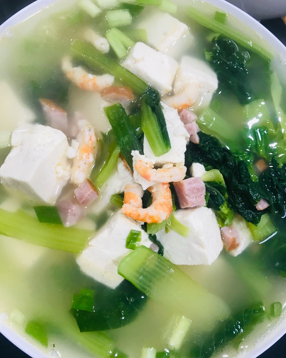 小白菜开洋豆腐汤