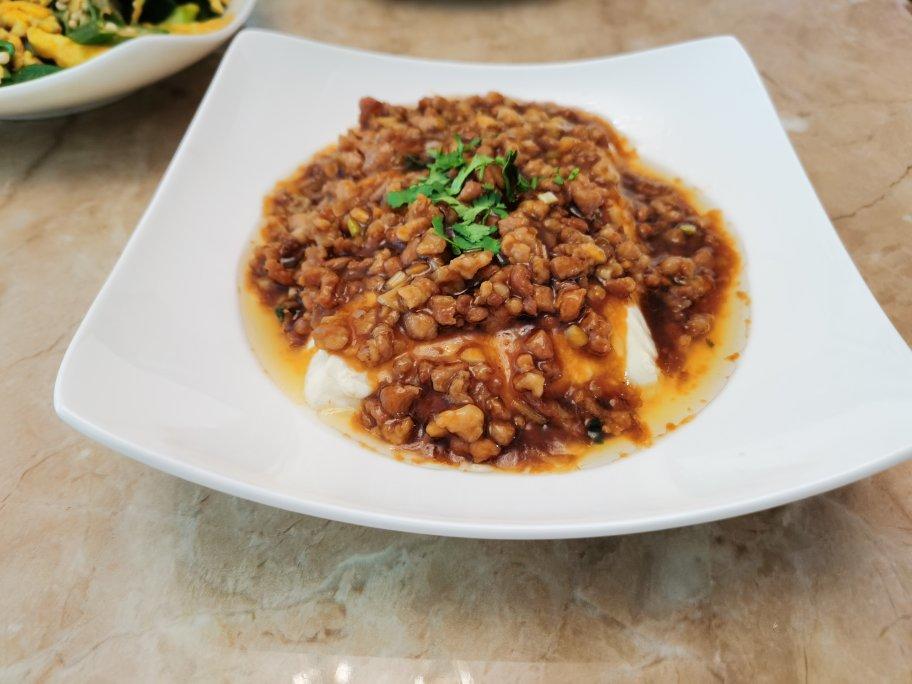 肉沫蒸内酯豆腐鸡蛋