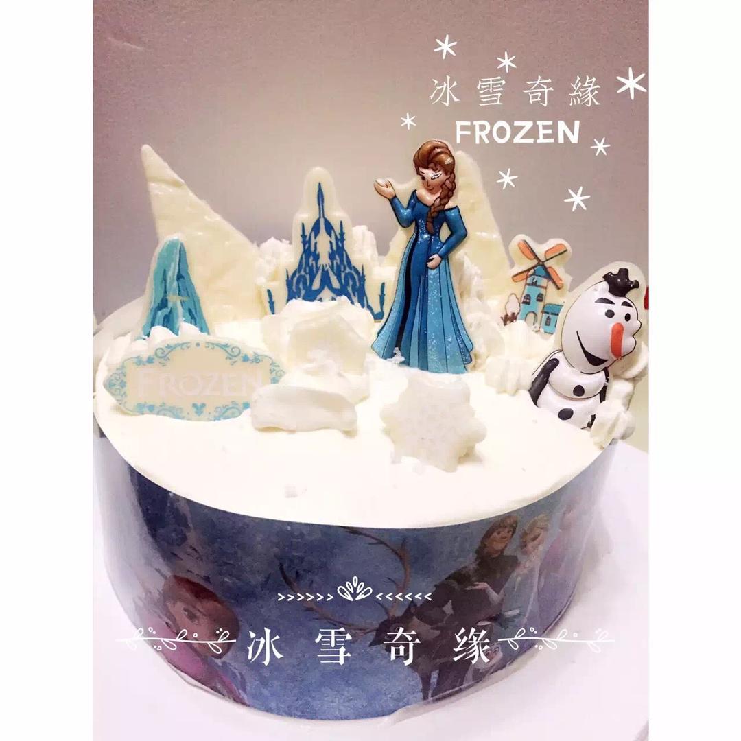 冰雪奇缘主题双层蛋糕--Frozen艾莎